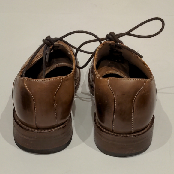 Brown distressed leather oxfords w/ goodyear welt handmade by cobbler men US 9 - Picture 6 of 12